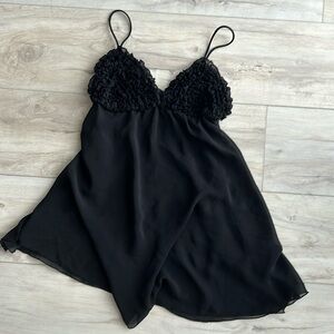 Black sheer M top/teddy